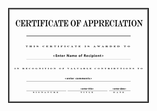 Appreciation Certificate Template Free Lovely Certificates Of Appreciation 004