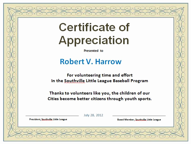 Appreciation Certificate Template Free Luxury 31 Free Certificate Of Appreciation Templates and Letters