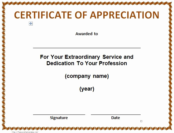 Appreciation Certificate Template Free Unique 31 Free Certificate Of Appreciation Templates and Letters