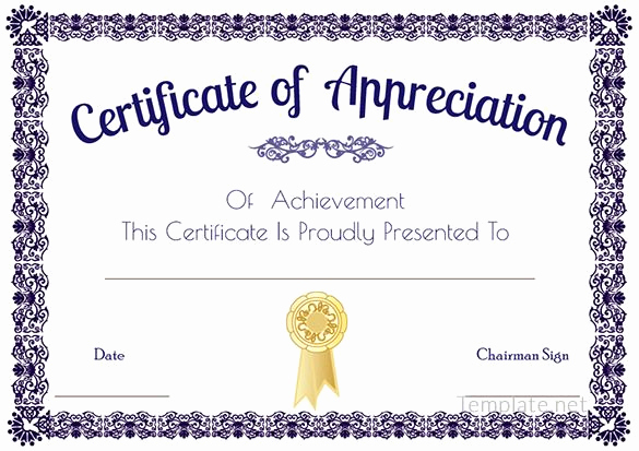 Appreciation Certificate Template Free Unique Certificate Of Appreciation Template Certificate Of