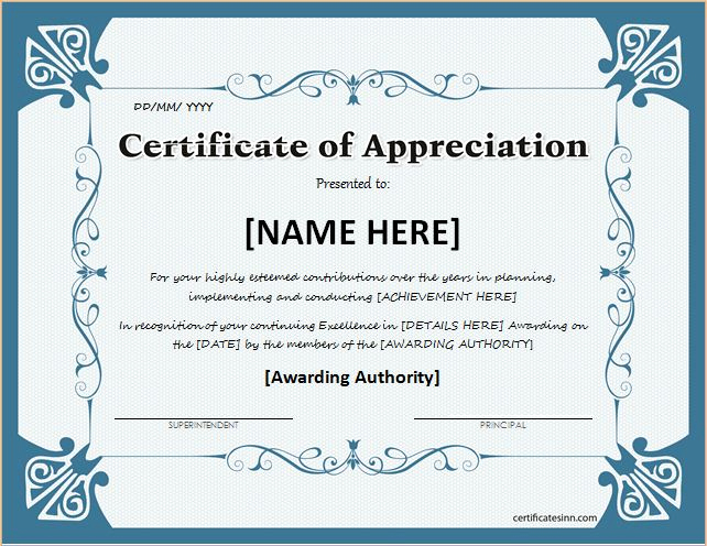 Appreciation Certificate Template Free Unique Certificates Of Appreciation Templates for Word