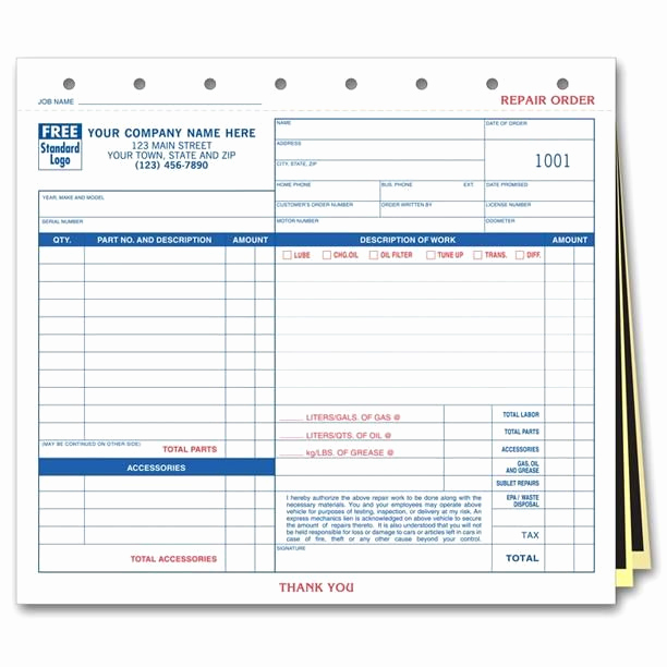 Auto Body Shop Invoice Template Beautiful Auto Repair Invoice forms