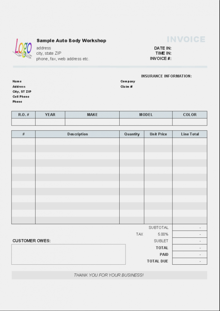 Auto Body Shop Invoice Template Beautiful Reasons why Body Shop