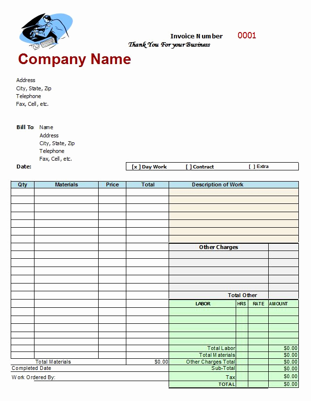 Auto Body Shop Invoice Template Best Of Mechanics Invoice