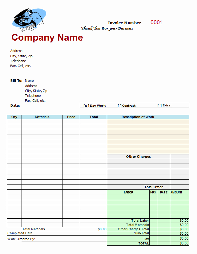 Auto Body Shop Invoice Template Elegant Mechanics Invoice