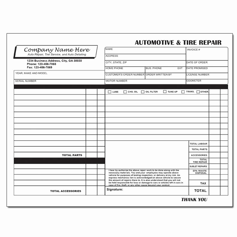 Auto Body Shop Invoice Template Fresh Cheap Auto Repair Invoice