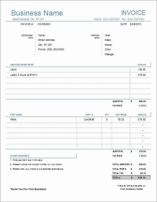 Automotive Repair Invoice Template Beautiful 68 Best Images About Free Excel Templates On Pinterest