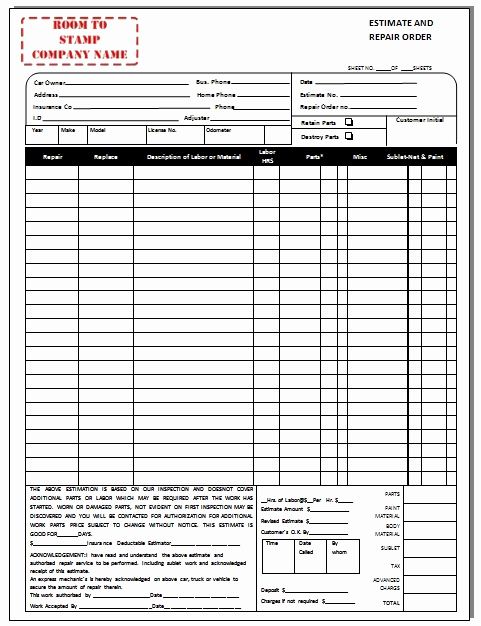 Automotive Repair Invoice Template Elegant Automotive Repair Invoices