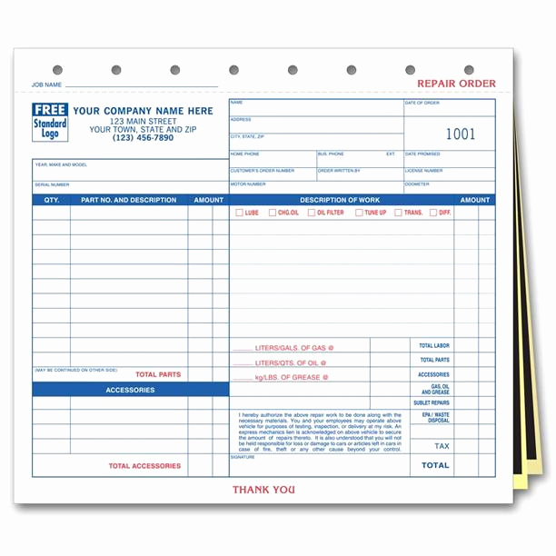 Automotive Repair Invoice Template Fresh Mechanic Invoice Car Repair Invoice Printing