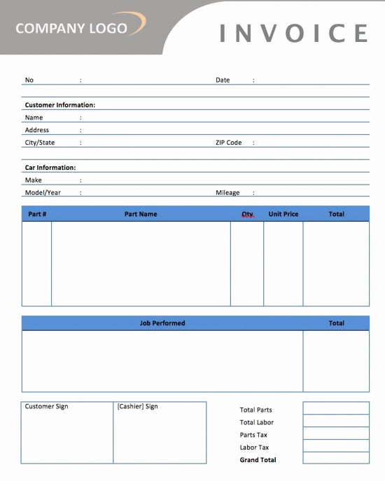 Automotive Repair Invoice Template Inspirational Auto Parts Invoice Template Here S What No E Tells You