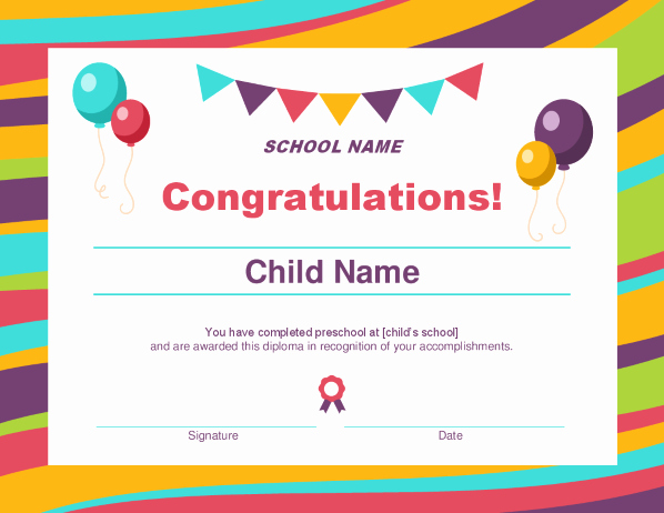 Avery Gift Certificate Template New Preschool Diploma Certificate