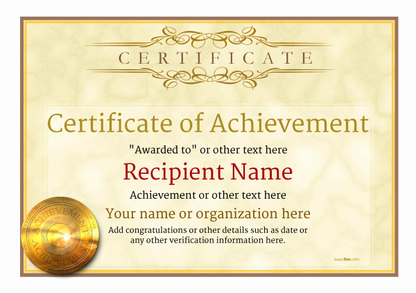 Award Certificate Template Free Download Elegant Certificate Of Achievement Free Templates Easy to Use