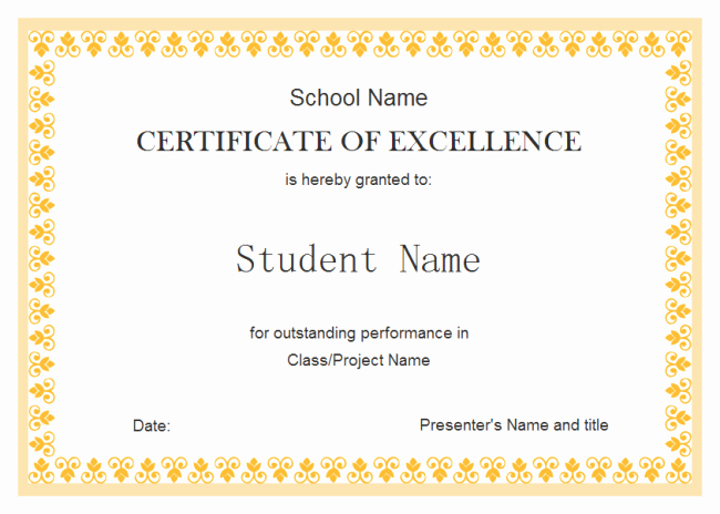 Award Certificate Template Free Download Fresh 8 Student Award Certificate Examples Psd Ai Doc