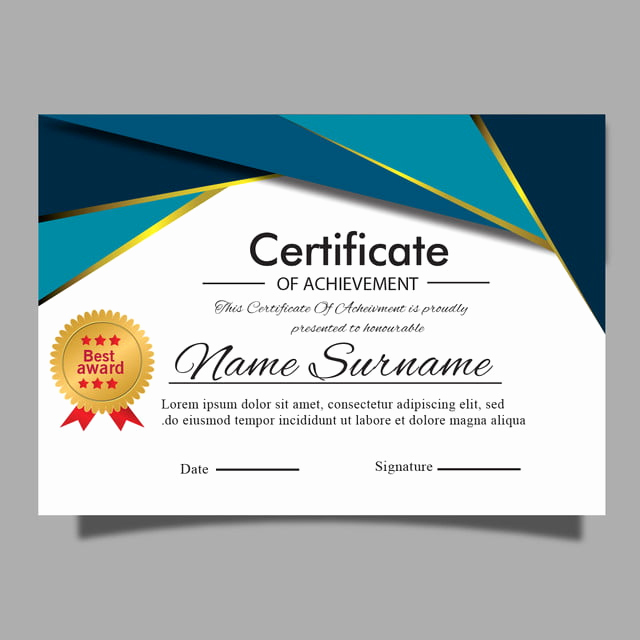 Award Certificate Template Free Download Lovely Elegant Modern Certificate Template for Award Diploma