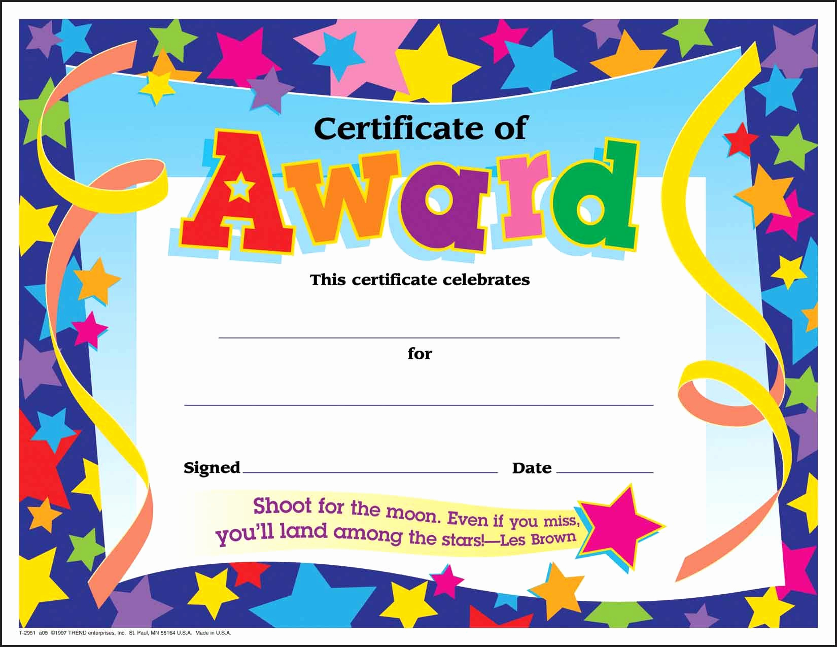 Award Certificate Template Free Download Luxury Certificate Template for Kids Free Certificate Templates