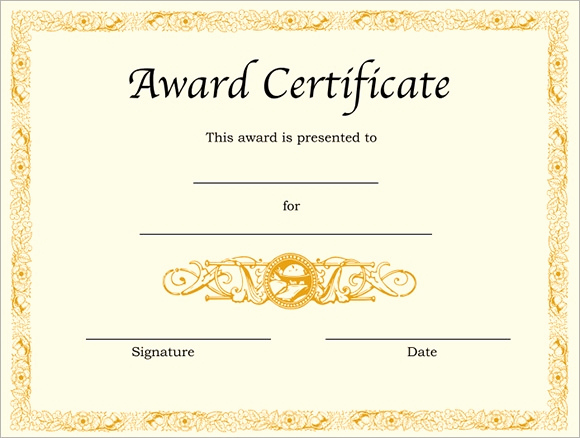 Award Certificate Template Free Download New Free 10 Award Templates In Illustrator Ms Word