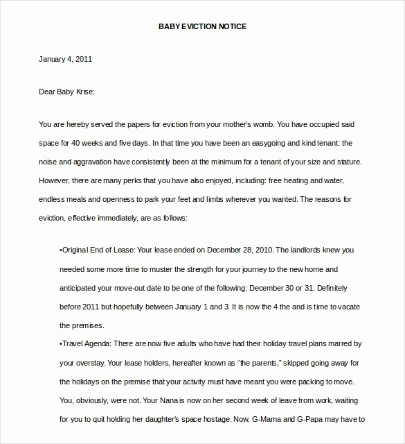 Baby Eviction Notice Template Beautiful 38 Eviction Notice Templates Pdf Google Docs Ms Word