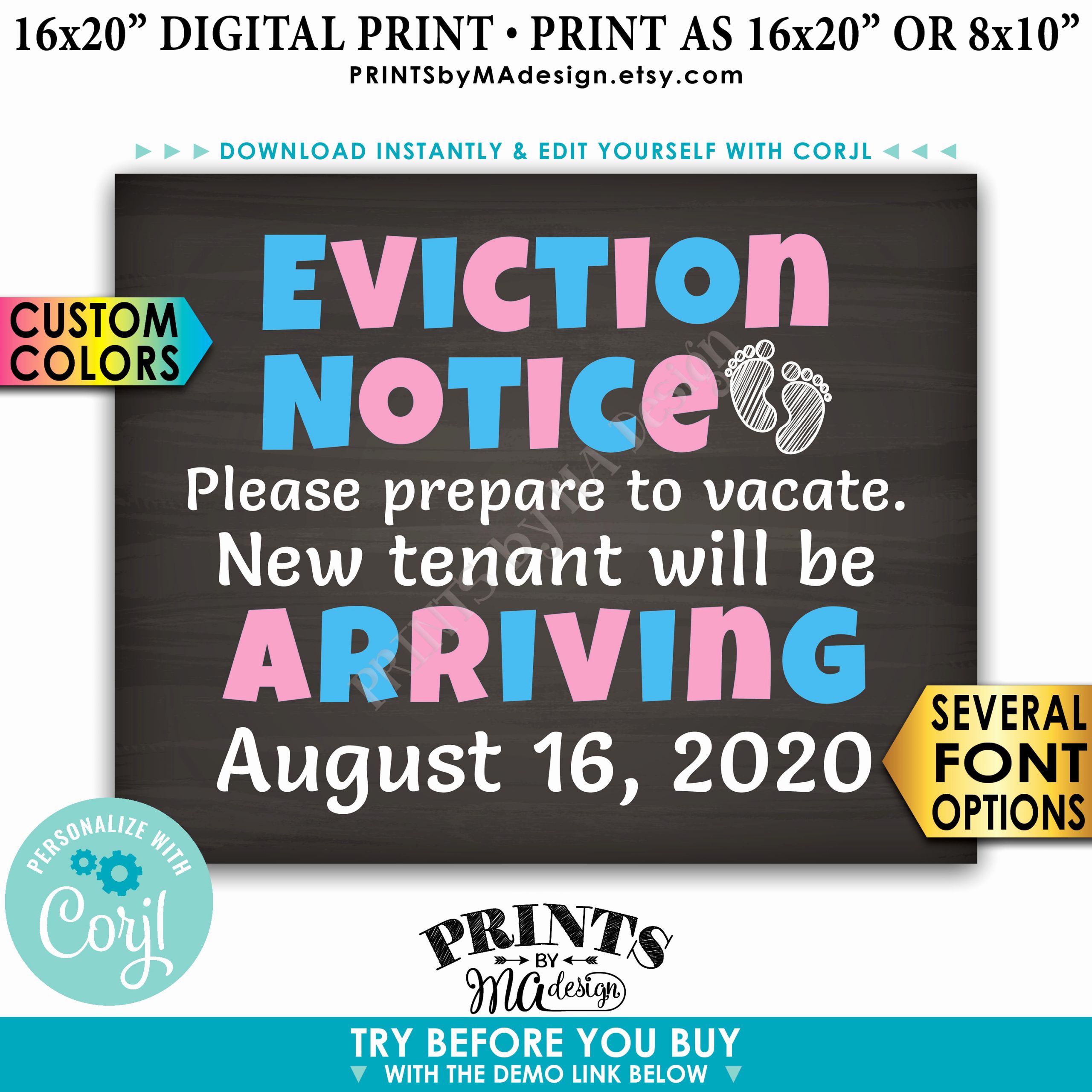 Baby Eviction Notice Template Best Of Eviction Notice Pregnancy Announcement Prepare to Vacate