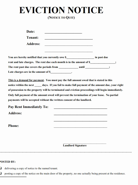 Baby Eviction Notice Template Lovely Eviction Notice forms