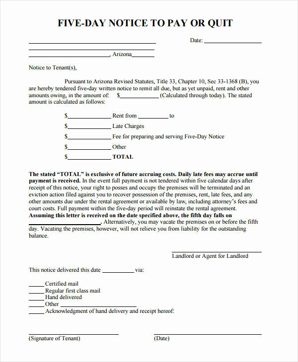 Baby Eviction Notice Template Unique Free 23 Eviction Notices In Pdf