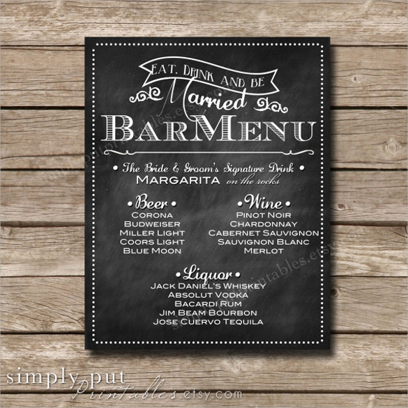 Bar Menu Template Free Awesome Free 30 Bar Menus Templates In Illustrator