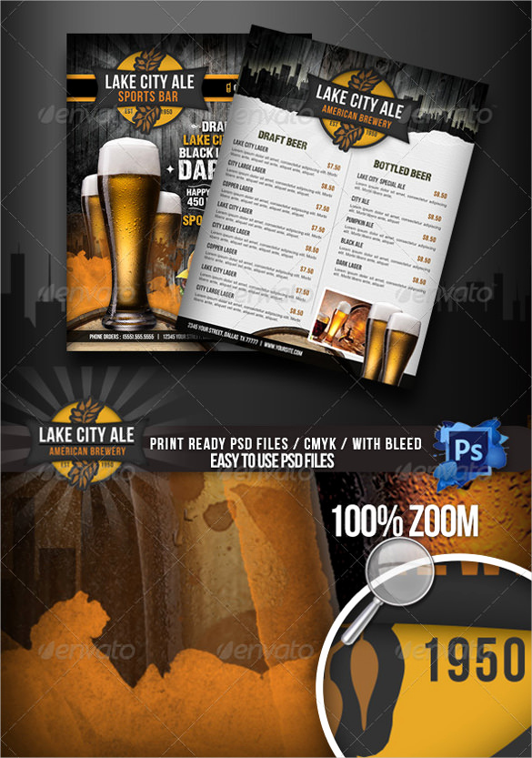 Bar Menu Template Free Best Of 28 Drink Menu Templates – Free Sample Example format