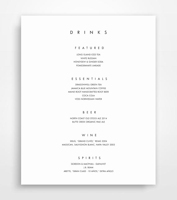 Bar Menu Template Free Elegant Bar Menu Bar Menu Template Bar Menu Printable Bar Menu