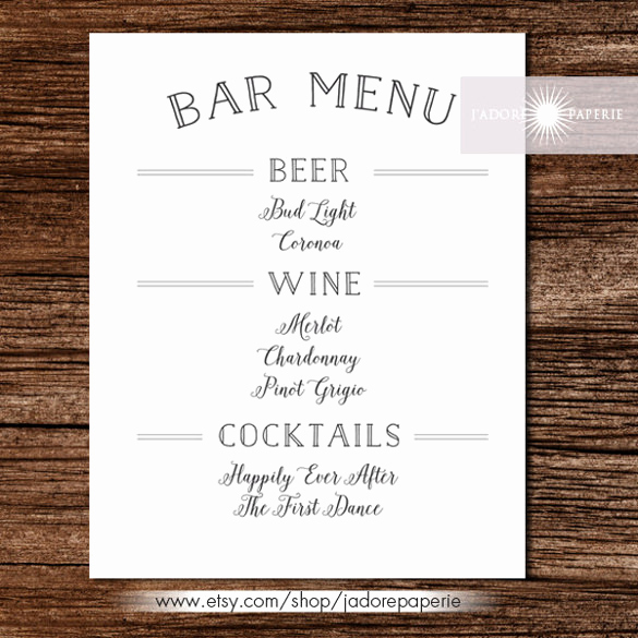 Bar Menu Template Free Luxury 35 Bar Menu Templates Psd Eps Docs Pages