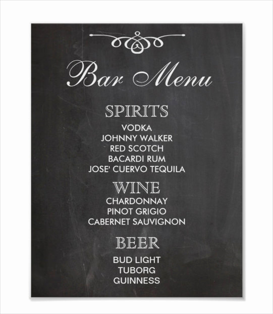 Bar Menu Template Free New 24 Bar Menu Templates – Free Sample Example format