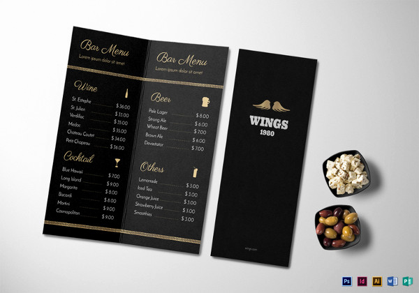 Bar Menu Template Free New 24 Bar Menu Templates – Free Sample Example format