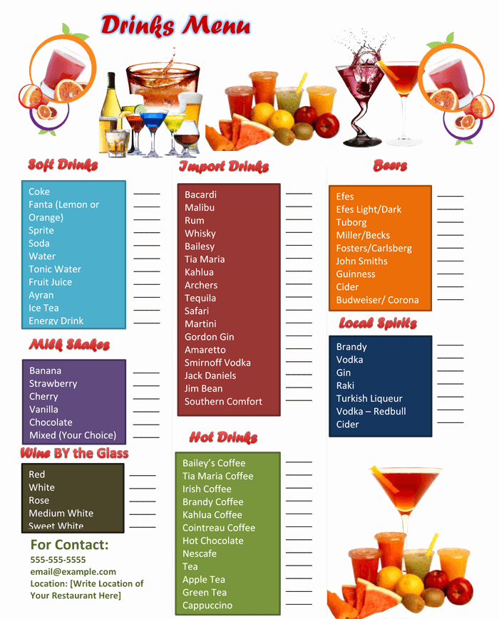 Bar Menu Template Free New 5 attractive Drink Menu Templates for Your Bar Business