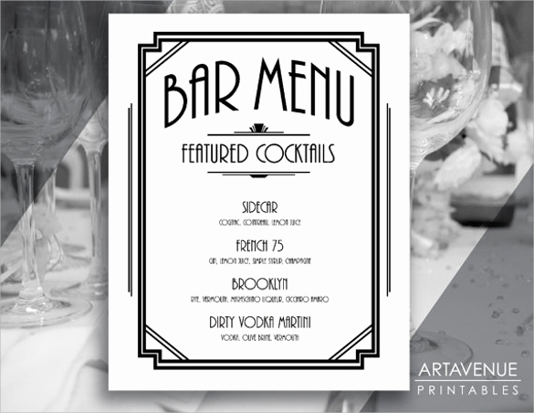 Bar Menu Template Free Unique Free 30 Bar Menus Templates In Illustrator