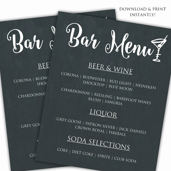 Bar Menu Template Free Unique Printable Diy Bar Menu Template Posh Pixel Designs