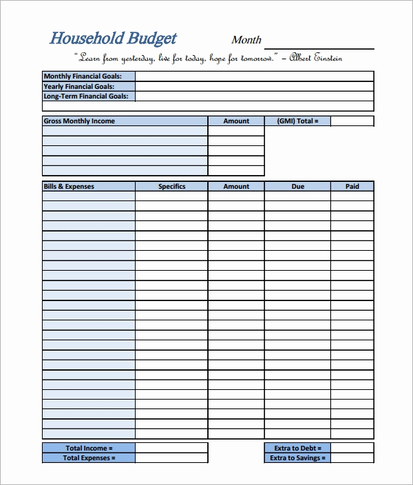 Basic Household Budget Template Elegant Free 10 Household Bud Samples In Google Docs