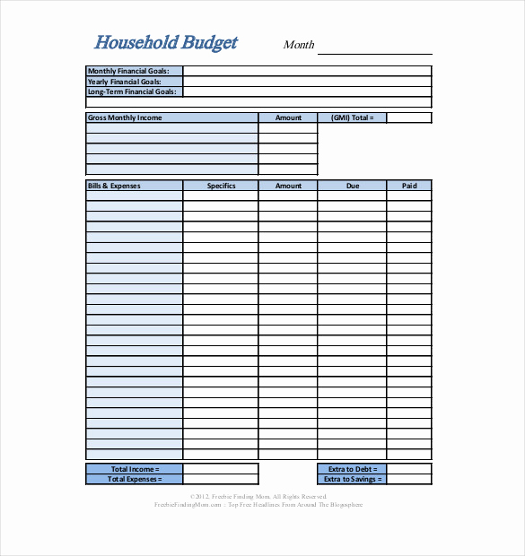 Basic Household Budget Template Inspirational Personal Bud Template 13 Free Word Excel Pdf