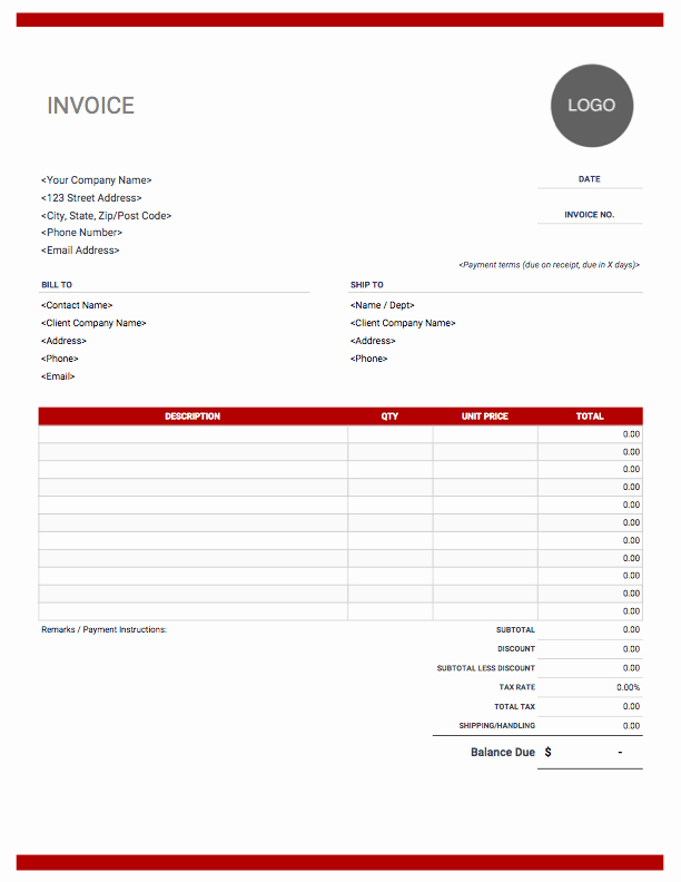 Basic Invoice Template Google Docs Beautiful Google Docs Invoice Template