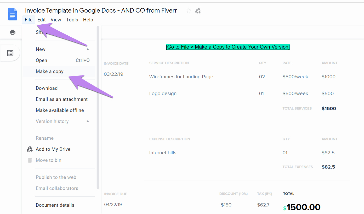 Basic Invoice Template Google Docs Fresh top 5 Free Google Docs Templates to Create Invoices Quickly