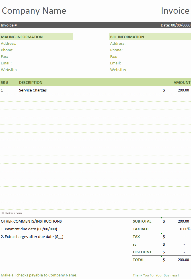 Basic Invoice Template Google Docs Unique Free Invoice Template for Word Excel Open Fice and