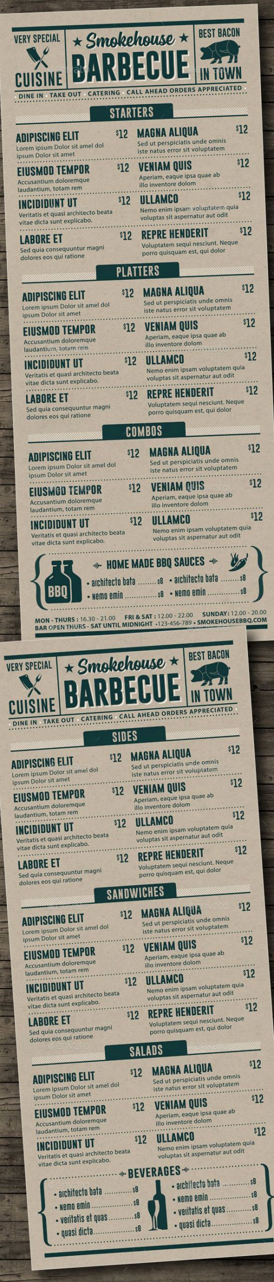 Bbq Catering Menu Template Beautiful Bbq Menu Template Food Menus Print Templates