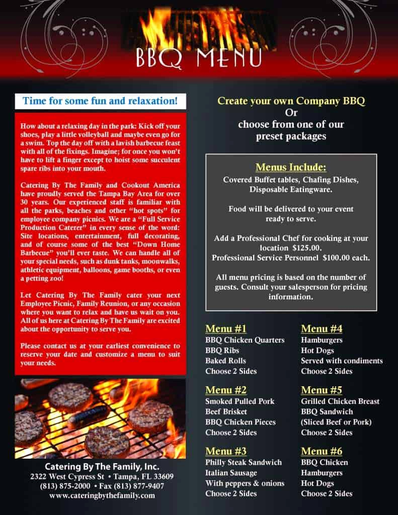 Bbq Catering Menu Template Best Of Bbq Menu Templates Word Excel Fomats