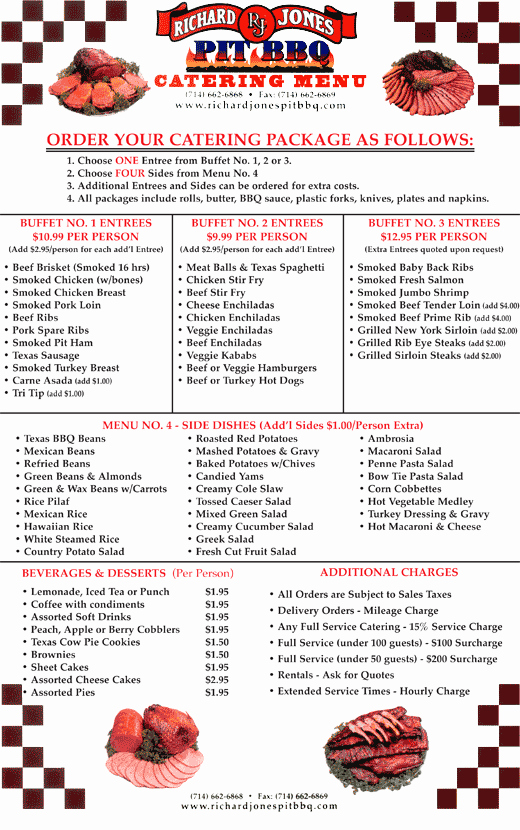 Bbq Catering Menu Template Best Of Richard Jones Pit Bbq Catering orange County