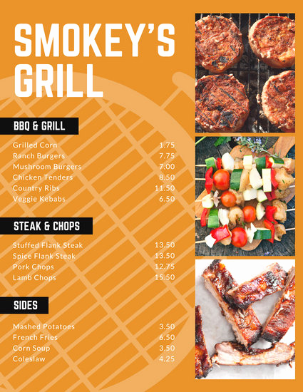 Bbq Catering Menu Template Lovely Customize 171 Bbq Menu Templates Online Canva