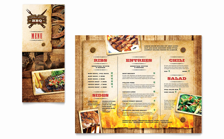 Bbq Catering Menu Template Lovely Steakhouse Bbq Restaurant Take Out Brochure Template