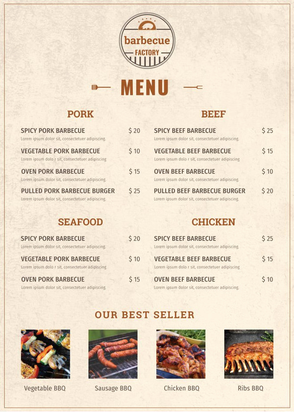 Bbq Catering Menu Template New 40 Menu Design Templates – Free Sample Example format