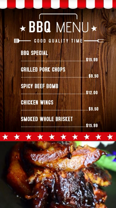 Bbq Menu Template Free Beautiful Bbq Restaurant Video Menu Template