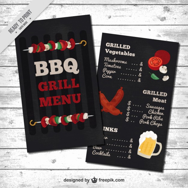 Bbq Menu Template Free Fresh Barbecue Menu Template Vector