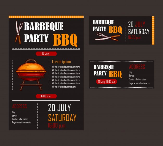 Bbq Menu Template Free Fresh Set Of Vector Illustrations Of A Bbq Menu Template