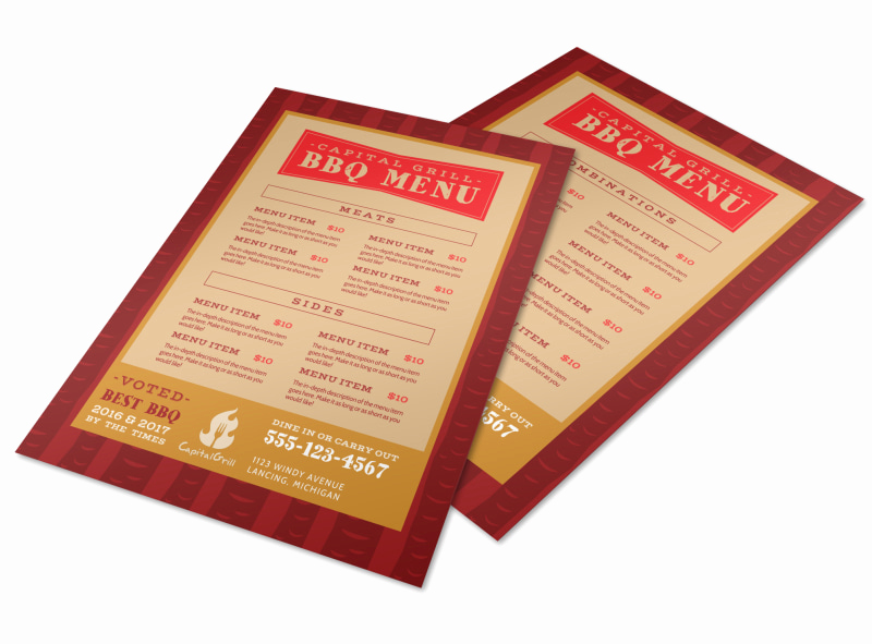 Bbq Menu Template Free New Bbq Menu Template