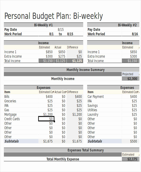 Bi Monthly Budget Template Elegant 11 Sample Bud Calendar Templates Word Pages