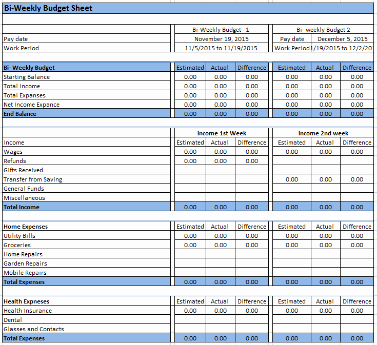 Bi Monthly Budget Template Luxury 23 Free Bi Weekly Bud Templates Ms Fice Documents